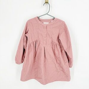 Mango Pink Pleated Sundress with Bishop Sleeves